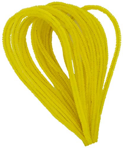 i-mondi® 15 pfeifenreiniger pfeifenputzer bunt zum basteln in gelb 50cm lang Ø 8mm Chenilledraht Biegeplüsch pipe cleaner
