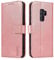 LOLFZ Wallet Case for Samsung Galaxy S9, Vintage Leather Book Case with Card Holder Kickstand Magnetic Closure Flip Case Cover for Samsung Galaxy S9 - Rose Gold