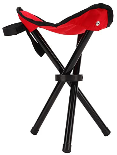 Bnineteenteam Camping-Stativhocker, 600D Oxford-Gewebe, Stahlrohr, Faltbarer Camping-Stativsitz Camping Tables and Chairs f¨¹r Wandern, Jagen, Gehen, Angeln, Reisen Rot