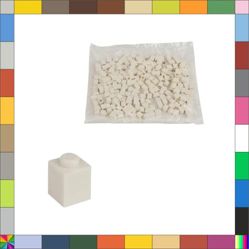 CMC imports 200 Klemmbausteine Briks Bausteine 1x1 Noppen Kompatibel freie Auswahl 34 Farben (Weiß / 713)