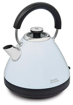 Morphy Richards 100136 Venture Pyramid Kettle, 1.5 L, 3 kW Rapid Boil, Anti Limescale Filter, Boil Dry Protection, Water Window, 360 Cordless Base, Duck Egg