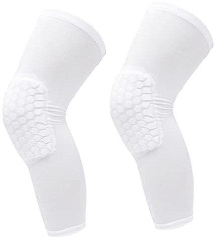 SUNGOOYUE Kompressions-Kniebandage, 2 STÜCKE Unisex-Knieorthese Kompressions-Kniebandage für Basketball-Fußball (Weiß)