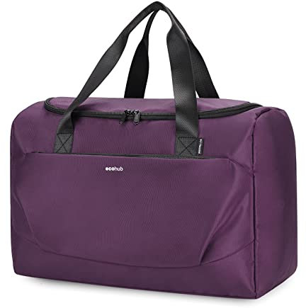 ECOHUB 30L Reisetasche Groß, für Easyjet Handgepäck 45x36x20, Faltbare Sporttasche Damen Herren, Wasserabweisend Schwimmtasche, Handgepäck Tasche für Flugzeug Weekender Saunatasche(Lila)