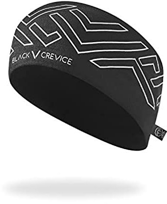 BLACK CREVICE Merino Headband I Stylisches One Size Stirnband I Unisex-Stirnband aus 70% Merino & 30% Polyester I Sport Stirnband I One Size Strick Stirnband I schwarz