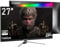 memzuoix 27-Inch QHD Gaming Monitor 165Hz, IPS PC Monitor with Rainbow Lights, 1ms, 99% sRGB, FreeSync G-Sync Compatible, Eye Care, VESA Mountable, HDMI, DisplayPort and Speakers, Black