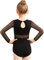 Mulnall Ballettanzug Mädchen Langarm Gymnastik Tanztrikot für Ballett Tank Kostüm Kinder Trikot Tanzbekleidung Schwarz Mesh Wasser Drop Back（60318-06-XXL）
