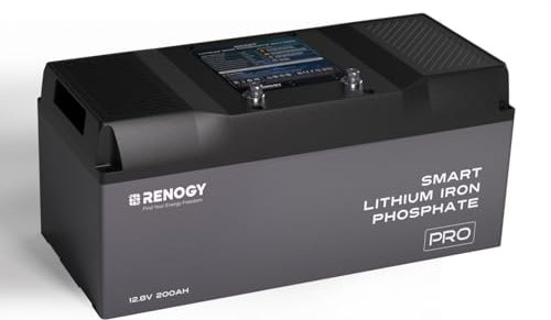 Renogy 200Ah 12V LiFePO4 Batterie PRO Lithium Batterie mit Selbsterwärmung und Bluetooth, 5000+ Zyklen, Perfekt für Solaranlage, Haushalt, Boot, Elektromotor, Wohnmobil, Camping