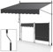 Jayseuw Klemmmarkise Balkon ohne Bohren, markise 200cm breit, mit Handkurbel, Höhenverstellbare, UV-beständig und wasserdicht Klemmmarkise für Terrasse Balkon, Grau