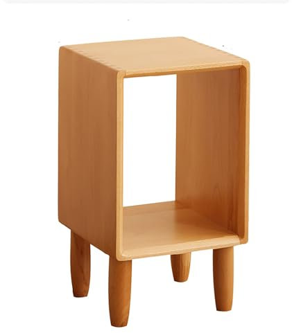 Beistelltisch aus heller Eiche, Nachttische mit Holzfurnier, schmaler Nachttisch aus massiver Eiche, minimalistischer schmaler Sofa-Beistelltisch, für Schlafzimmer mit kleinen Räumen(25*28*55cm/9.8*11