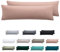 Nesture Seitenschläferkissen Bezug 40 x 145 2er Set - Kissenbezug 40x145 cm Rosa, 100% Mikrofaser kopfkissenbezug mit Reißverschluss, Weich und Bügelfrei