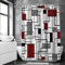 TACOKI 3D Duschvorhang 180x200 Rot Schwarz Duschvorhang Grau Weiß Bad Vorhang Antischimmel Wasserdicht Duschvorhänge Textil Polyester für Badezimmer Badewannen mit 12 Haken #1965