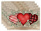 Artoid Mode Planken Liebe Herz Eukalyptus Valentinstag Platzsets 4er Set, 30x45cm Muttertag Urlaub Tischsets Platzdeckchen Küche Party Deko