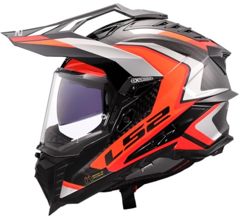 LS2, Motocross-Helm EXPLORER CARBON FRONTIER II Gloss Orange, 3XL