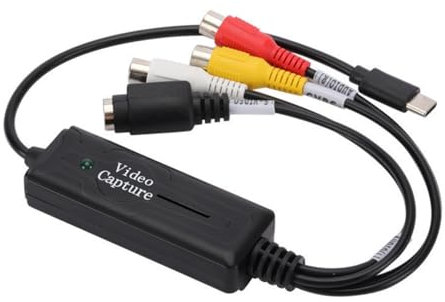 KASFDBMO S Video to USB Type C Cable Adapter Converter Video Captures Card Adapter PC Cable For NTSC SECAM Captures Device