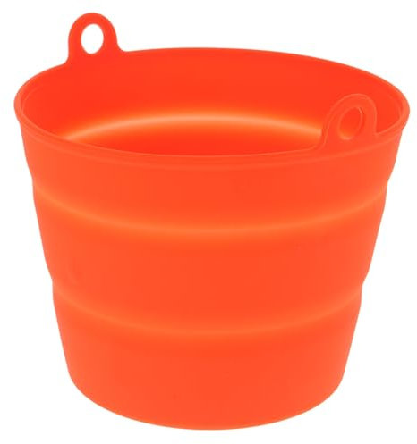 FONDOTIN Secchio di Silicone Pieghevolper Barbecue Fodera per Olio Accessorio da Facile da Pulire per Grigliate e Cotture Varie Arancione