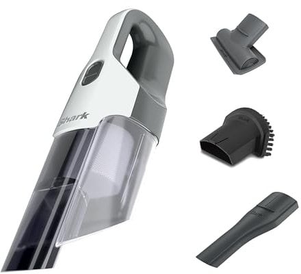 Shark Cyclone PET Handheld Vacuum with, HyperVelocity Suction, Powerful Pet Hair Pickup, Lightweight, XL Dust Cup, Including Upholstery Tool, 8 Crevice Tool, Scrubbing Brush, Pearl White, AA701