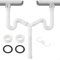 Fauhapyway Kit de drenaje de doble fregadero, tubo de desagüe ajustable extensible G1Fit para cocina, baño, lavandería, 20-80 cm