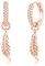 Kamise Creolen Silber 925, 925 Sterling Silber Feder Creolen Hängend Ohrringe für Damen, Rose Gold Hypoallergene Ohrhänger mit Zirkonia, Neutral Kalt Stil Hängeohrringe, Schmuck für Mädchen Frauen