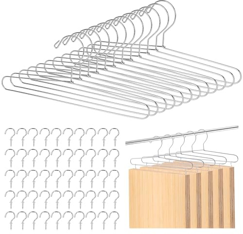 Anicuta 10 Pack Cabinet Door Painting Hanger, Cabinet Door Drying Rack with 50 Metal Screw Cup Hooks, Paint Drying Rack for Panel Rack DIY Wooden Handmade Cabinet Door Painting, Staining, Repair