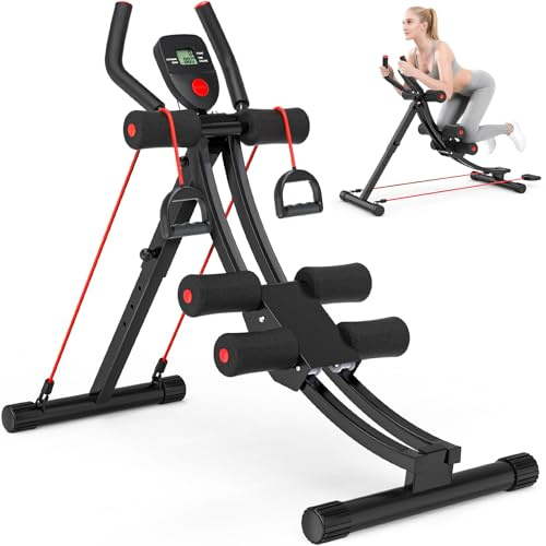 Ab Machine, Adjustable Ab Workout Equipment for Home Gym, Foldable Ab Trainer Machine, Strength Training Exercise Equipment, Core & Ab Trainer Machine for Body Shaping
