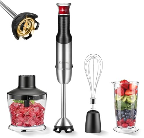 1500W Stabmixer, 4-in-1 Pürierstab, Stufenlos Geschwindigkeitseinstellung