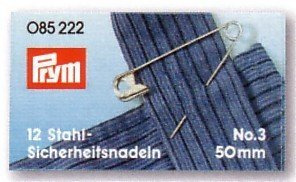 Safety Pins with Coil No. 0-3 Silver col 27/38/50 mm