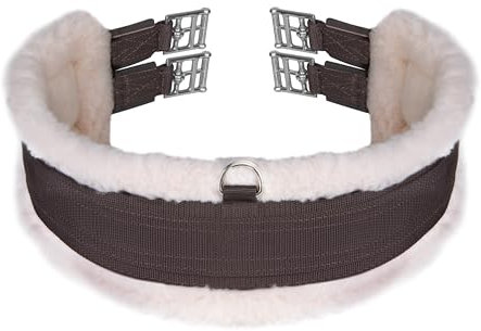 Shires Sattelgurt, mit Fleece gefüttert 132 cm braun