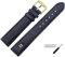 MARBURGER Uhrenarmband 20mm Leder Blau Gold Alligator Prägung Mit Naht - Montage Set 5282050000220