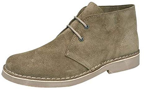Roamers Classic Suede Desert Boots, Khaki, 10 UK