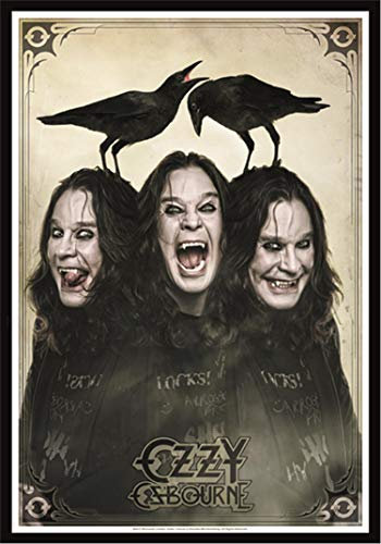 Heart Rock Bandiera Originale Ozzy Osbourne - Three Faces Tessuto, Multicolore, 110x75x0.1 cm