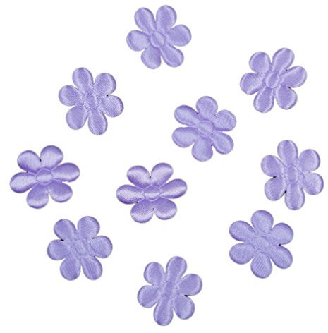 10 große Blumen Satin Lila Deko Streuteile Scrapbooking Tischdeko Streudeko