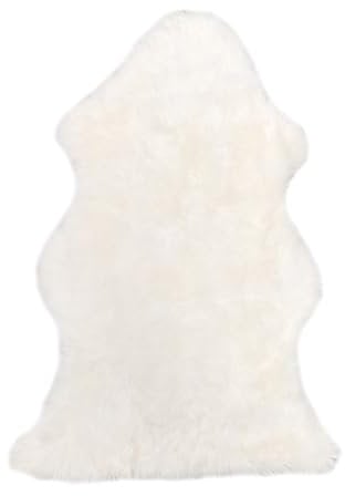walexo Schaffell Lammfell Läufer Naturfell Öko gegerbt (Weiß, 110-120 cm)