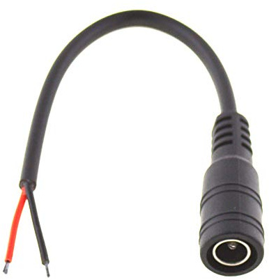 SeKi DC Adapter - Buchse auf offene Kabelenden 15cm; DC Verbinder / Verlängerung, Schwarz