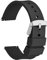 WOCCI 20mm Orologi Cinturino in Silicone con Fibbia Argento per Uomo e Donna (Nero)