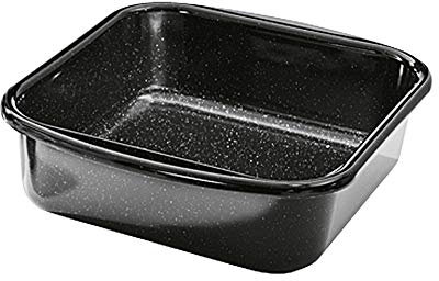 Riess, 0432-022, Bratrohrpfanne Mini, innen 22 x 22 x 7.5 cm, CLASSIC BACK- UND BRATFORM, Emaille, schwarz, Induktion