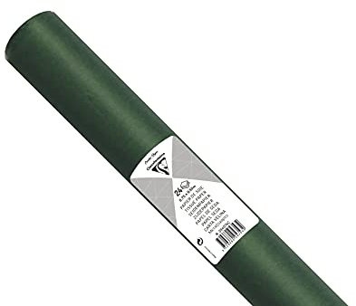 Clairefontaine 394074C - Packung mit 24 Blatt Seidenpapier, 50 x 75cm, 18g, ideal zum Basteln, 1 Pack Dunkelgrün