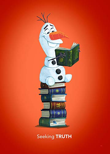 Komar Disney Wandbild Frozen Olaf Reading | Kinderzimmer, Babyzimmer, Dekoration, Kunstdruck | ohne Rahmen | WB068-50x70 | Größe: 50 x 70 cm (Breite x Höhe), Bunt