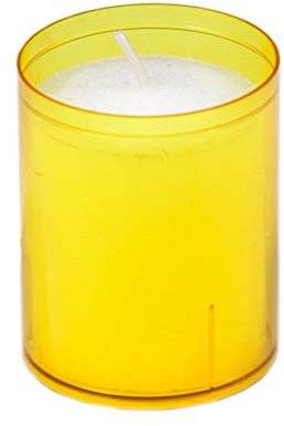Kerzen Refill | Teelichteinsatz | extra Lange Brenndauer bis zu 24 Stunden | (Gelb)