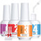 TOMICCA Dipping Powder Liquid Set, 4x15ml Base Coat, Top Coat, Activator, Brush Saver for Dip Powder Nail Kit, No Need Cure, Essential Dip Liquid Set for DIY Nail Art