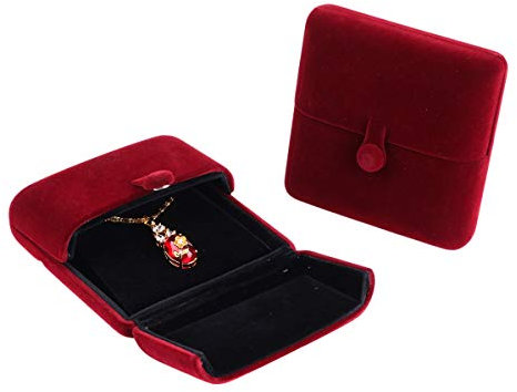 iSuperb Cajas de Colgantes para Collares Estuche de Joyería Multifuncional, Caja de Regalo de Joyería de Franela Premium para Anillo/Brazalete/Collar, 10x10x3cm