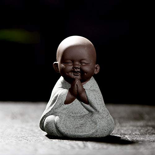 Keramik Nette Buddha Statue Mönch Figur Kreative Baby Bastelpuppen Ornamente Geschenk Klassisch Zarte Keramik Kunsthandwerk Tee Zubehör Kleines Entzückendes Geschenk Beste Wünsche Geschenk(Stil 7)