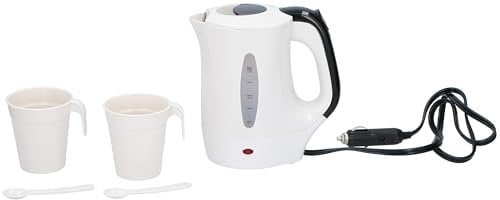 All Ride Bouilloire Électrique 24V - Compacte 0,5L - Bouilloire de Voyage pour Camions et Camping - Accessoires Inclus - Design Économe et Sécurisé