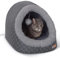 K&H Pet Products Thermo-Pet Cave Beheiztes Katzenbett, Grau/Geo-Blume, 43,2 x 38,1 x 33 cm