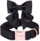 Unique style paws Seiden-Schwarze Farbe Hundehalsband Verstellbares Durable Hundehalsband mit Schleife Hochzeit Fliege Hundehalsband für große Hunde