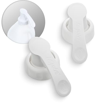 Topster Milk Top Pourers (White) - Milk Bottle Pourers for Plastic Bottles, for Semi-Skimmed Milk Plastic Milk Bottles, Eliminates Milk Spillage, Mess & Drips Around The Kitchen & Fridge, (2 Pack)