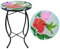 NewVees Kolibri-Terrassen-Beistelltisch, kleiner Terrassen-Beistelltisch, Pflanztisch, Metall-Glas-Beistelltisch für Veranda, Garten, Hof, Pool.