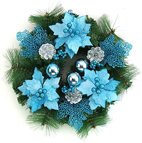 OLOTU Weihnachtskranz Echter Weihnachtskranz, 30 cm, Weihnachtsdekoration, Haustür, Wandbehang, Rattankranz, Weihnachtsgirlande für Weihnachtsfeier Geschenk