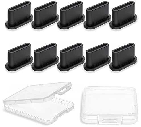 AUZOSL 10 Tappi Antipolvere USB C, Cover in Silicone Tipo C, Compatibile con iPhone 16 Pro Max 15 Samsung Galaxy XPLORA OnePlus Xiaomi Redmi Poco Motorola