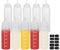 ASelected Lot de 10 Grandes Bouteille à Sauce 680ML, Presser Bouteille à Condiments, Flacons Plastique avec Etiqueté Bouchon