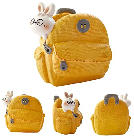 HUSSATOP Joli petit pot à crayons en résine Kawaii - Motif chat, chien, dinosaure, lapin, animal - Trombones pour brosse à dents - Organiseur de bureau